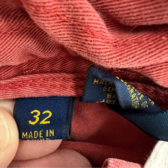 POLO RALPH LAUREN Men's Relaxed fit Medium Red Cotton Flat Front Shorts - Picture 6 of 9